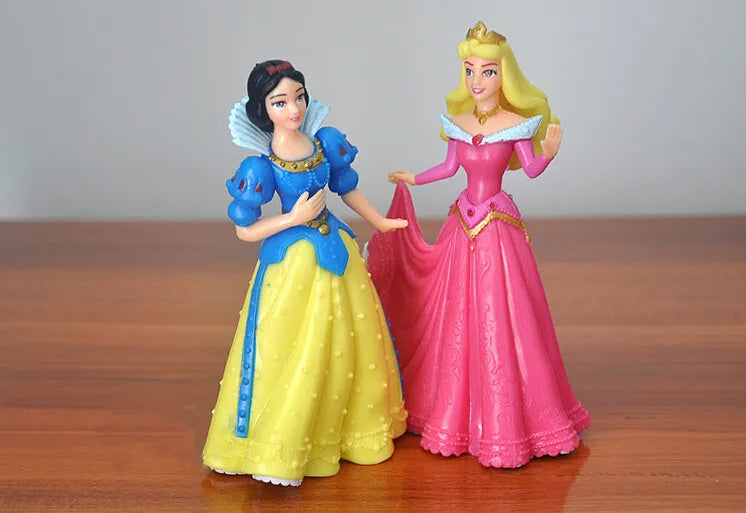 5Pcs/Set Disney Princess Snow White Cinderella Belle Sleeping Beauty Mermaid PVC Action Figure Model Toys Doll Girl Special Gift.