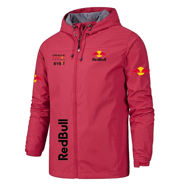 2026 Spring Autumn Motorcycle Jacket Red Bull Logo Printed Jacket Autumn Men's Zip Jacket Red Bull Logo Men's Jacket S-5XL.