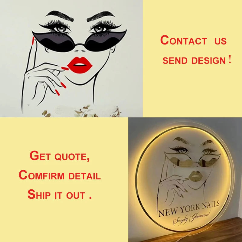 Custom Acrylic Business Sign LED Round Business Neon Lights Logo Sign Plaque Neon Circle Name 3D Company Shop Wall Art.