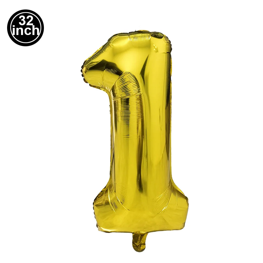 Blauer Ballon mit großen Zahlen, 32 Zoll, 0, 1, 2, 3, 4, 5, 6, 7, 8, 9, Geburtstag, Bachelorette-Luftballons, Figur, Golob-Party-Ballon-Dekoration