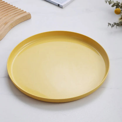 1/4/6PCS Wheat Straw Dinnerware Set Eco-friendly Safety Plates Cups Bowels Home Party Tableware Set Outdoor Camp Candy Colours.