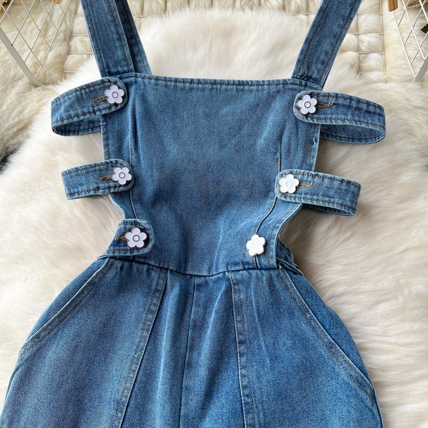 Jumpsuits Women Denim Suspender Jeans One Piece Wide Leg Pants Washed Mom Distressed Pockets Trousers Summer 2025 Streetwear.