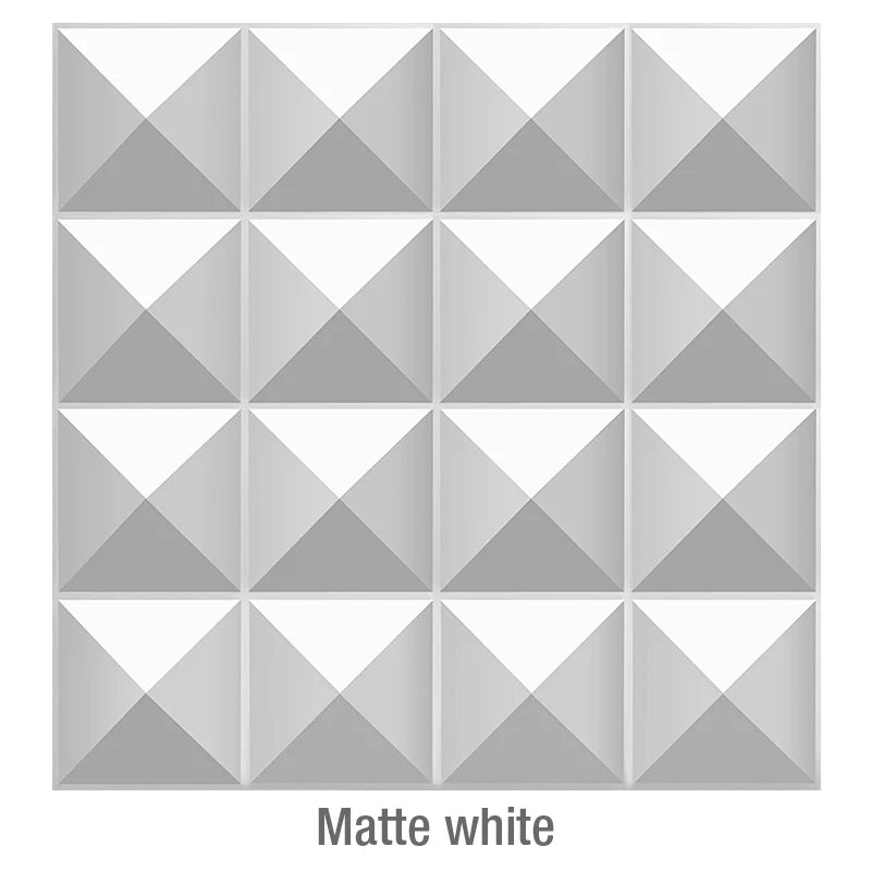 12 Pcs Decorative 3D Wall Panel Diamond Design Matt White Wallpaper Mural Tile-Panel-Mold 3D wall sticker bathroom kitchen 30cm
