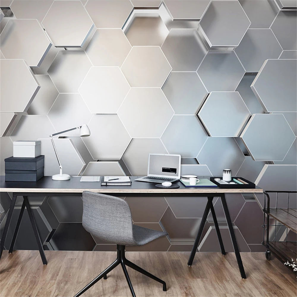 Benutzerdefinierte papel de parede 3d hintergrund Geometrische figur beule tapete friseur büro rezeption wand papier heimwerker