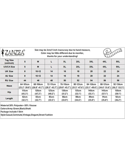 ZANZEA Women's Vintage Gingham Midi Skirts Casual Elastic Waist Gathered A-Line Skirt 2025 Autumn Woman Clothing Bottoms S-3XL.