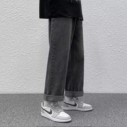 2025 Men Baggy Casual Jeans Male High Street Straight Leg Denim Pants American Classic Retro Summer Casual Long Trousers.