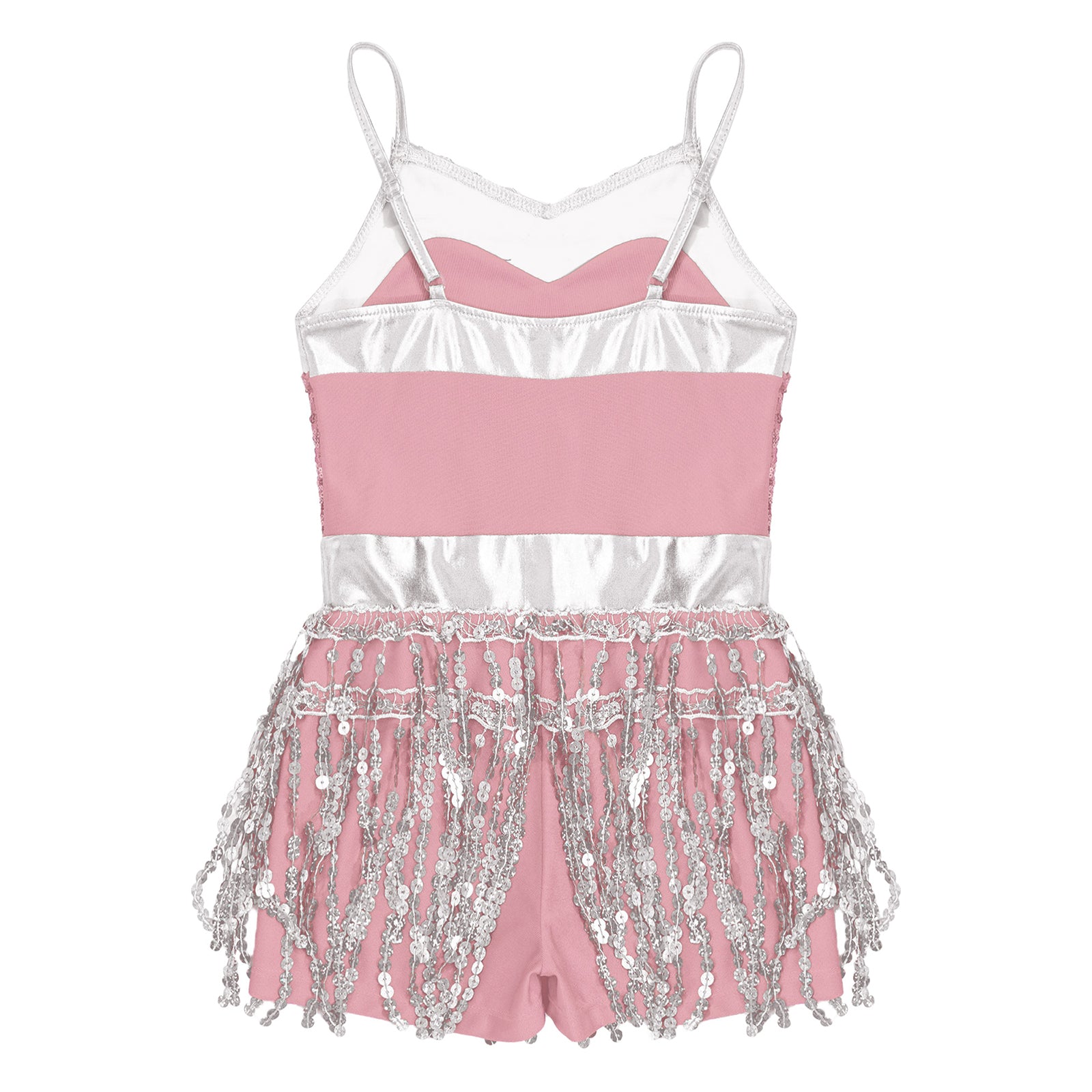 Kinder Mädchen Latin Tanz Kostüm Jazz Samba Cha-Cha Eiskunstlauf Trikot Kleid glänzende Pailletten Quaste Bodysuit für Bühnen performance.