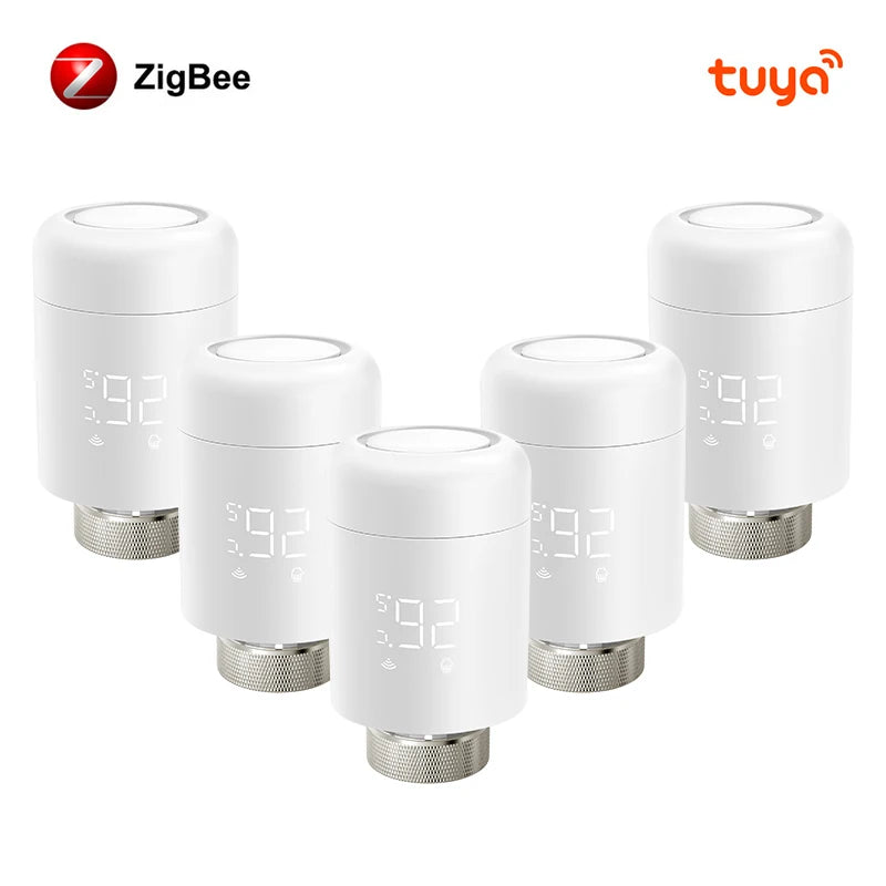 AVATTO 1~6PCS Tuya ZigBee TRV Radiator Actuator Valve,Smart Thermostat Temperature Controller Works With Alexa,Google Home,Alice