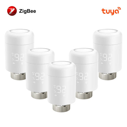 AVATTO 1~6PCS Tuya ZigBee TRV Radiator Actuator Valve,Smart Thermostat Temperature Controller Works With Alexa,Google Home,Alice
