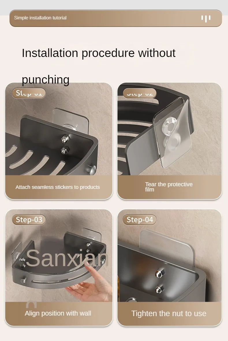 2PCS Badezimmer Regale Küche Lagerung Organizer Kunststoff Shampoo Rack Dusche Regal Bad Zubehör Kein Bohrer Regal