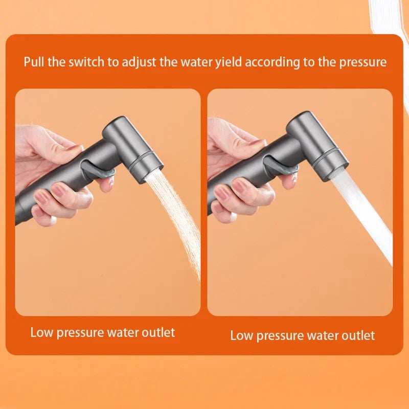 Handheld Bidet Sprayer for Toilet 1-In-2-Out Dual Control Valve Mini Gun gray Dual Control Faucet Hand Shower Bidet for Toilet