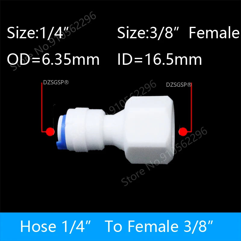 Fit for 1/4" 3/8" OD Tube Straight  Equal Reducer Connector Fitting Aquarium Reverse Osmosis RO Water Dispenser