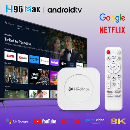 Smart TV Box H96 MAX M1 PLUS Android 14 TV Box 4GB 128GB Wifi6 4K 8K Video Set Top Box Voice Assistant Media Player TV Box.