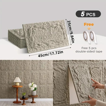 PU stone wall panel, 10 mm, realistic brick pattern, anti-mould and moisture-proof, waterproof and washable, suitable for/outdoo