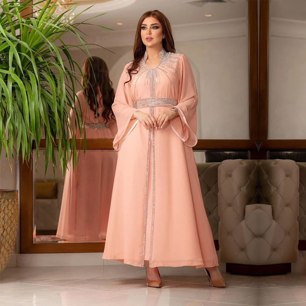 Floral Bedruckte Abaya Arabisch Langes Kleid Frauen Muslimischen Marokkanischen Kaftan Robe Golf Jalabiya Dubai Islam Türkei Kleider Ramadan Kleid.