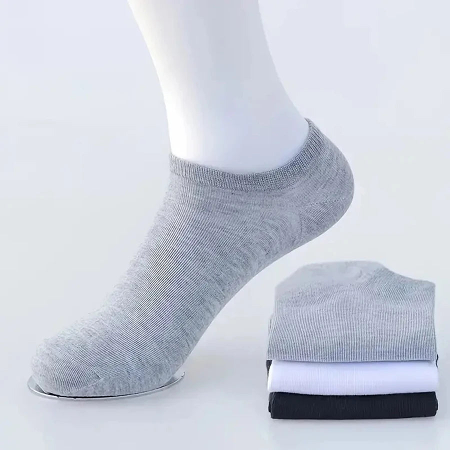 10/12/20/40 Pairs Men Boat Socks Business Sport Sweat Absorption Mature Summer Autumn Solid Color Soft Non Pilling Ankle Socks.