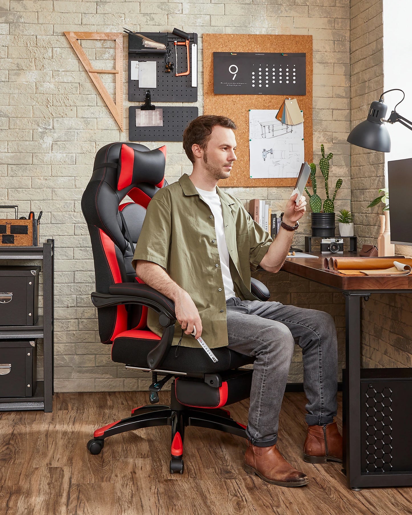 SONGMICS Gaming-Stuhl, Bürostuhl, höhenverstellbar, Home-Office