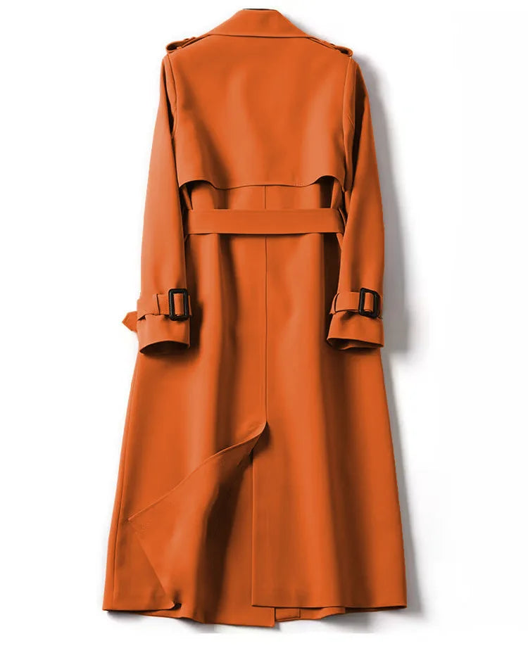 Herbst Winter Langarm Graben Mantel Für Frauen 2024 Mode Lose Büro Dame Lange Outer Jacke Mäntel Weibliche Kleidung