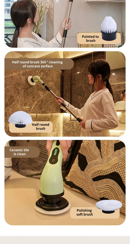 9-in-1 Electric Cleaning Brush Electric Spin Cleaning Scrubber Electric Cleaning Tools Parlour Kitchen Bathroom Cleaning Gadgets.