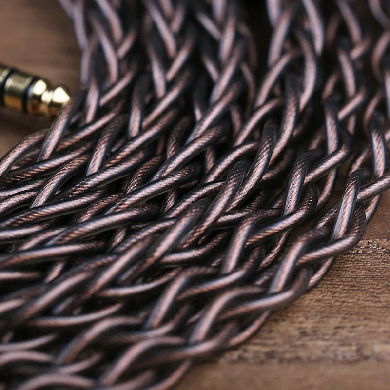 OPENHEART Kingwood 8 Core Litz OCC Headphone Cable 1 to 2 jack dual 3.5/2.5/4.4mm/XLR Pure copper Balanced Replacement Cable.