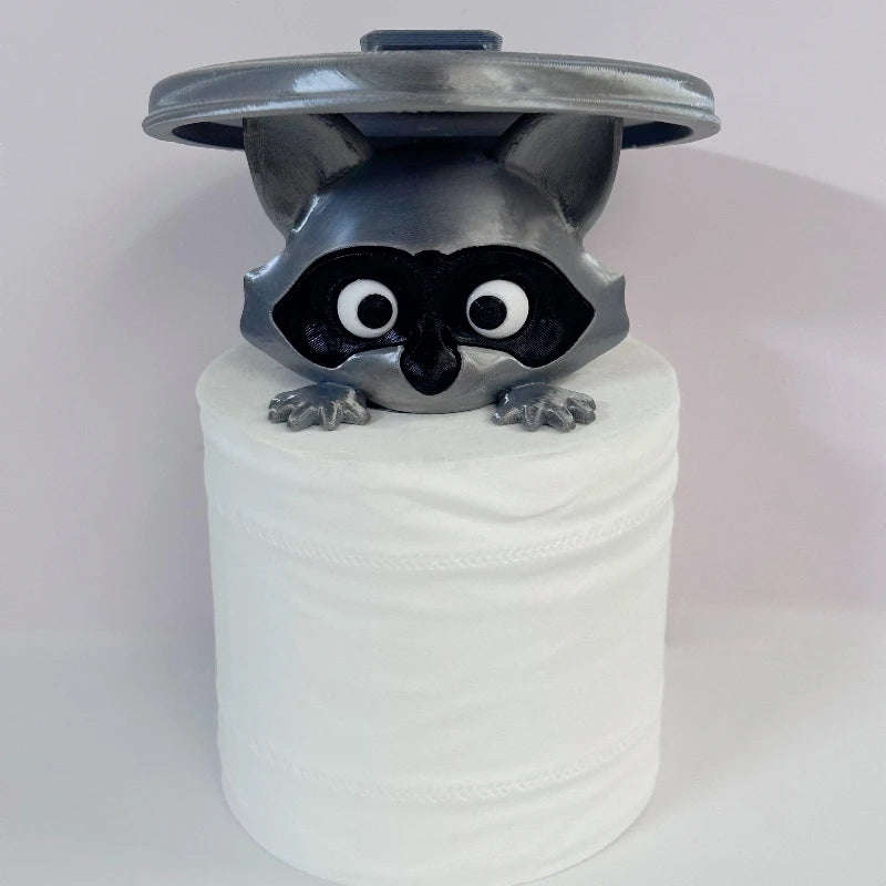Lustiger Waschbär-Toilettenpapierhalter, Badezimmer-Organizer, niedlicher Waschbär-Rollen-Aufbewahrungshalter für Badezimmer, Toilettenpapierhalter