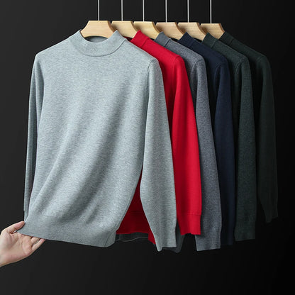 High End Wool Anti-pilling Blended Fashion Brand Half Turtleneck Knit Pullover Casual Sweater Mens Jumper Designer Clothing.