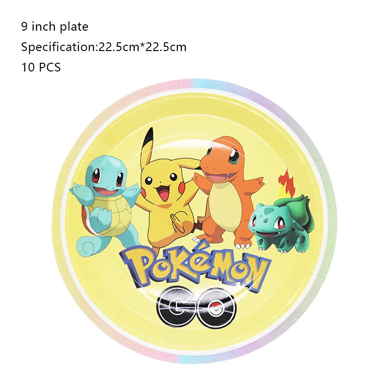 Pokemon Geburtstag Party Dekoration Neue Ligntning Pikachu Ballon Kid Event Liefert Einweg Geschirr Banner Hintergrund Platte