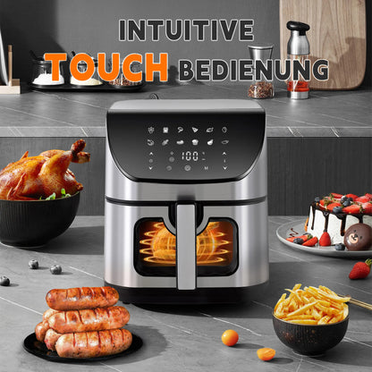 9L Oven Electric Hot fryer Oilless Cooker Multi Function air fryers Smart machine Viewing Window with LED Touch Control,Family.