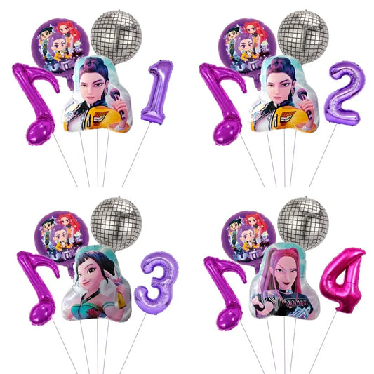 1 Set Kpop Dämonenjäger Thema Ballon Mädchen Alles Gute zum Geburtstag Party Dekoration Kinder Baby Dusche Geschenke Lieferungen.