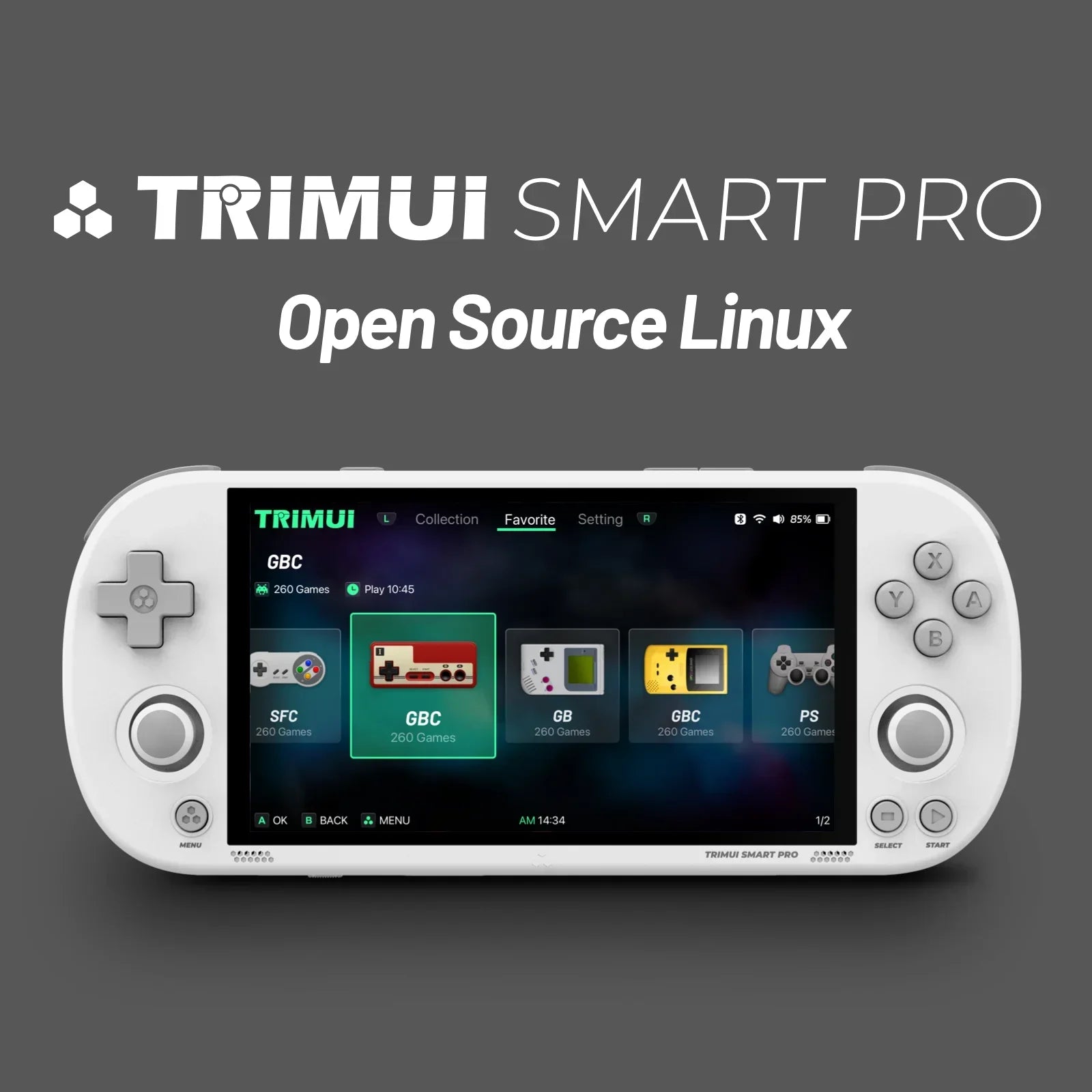 Trimui Smart Pro Handheld Game Console 4.96''IPS Screen Linux System Joystick RGB Lighting Smartpro Retro Video Game Player Gift.