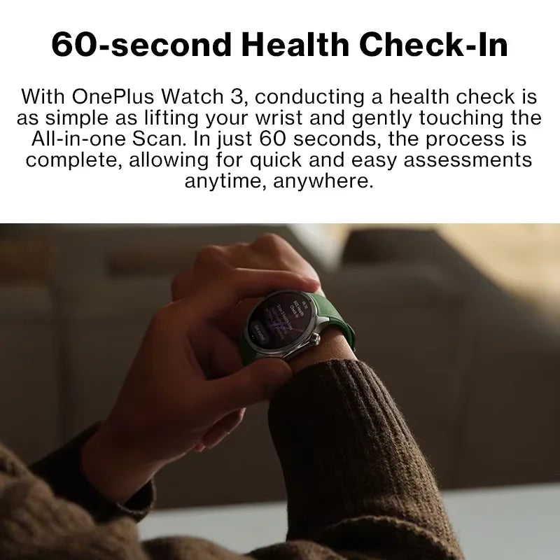 Global Version OnePlus Watch 3 Smart Watch 1.50inches LTPO  AMOLED Display Snapdragon W5 Processor Dual Frequency GPS Wear OS.