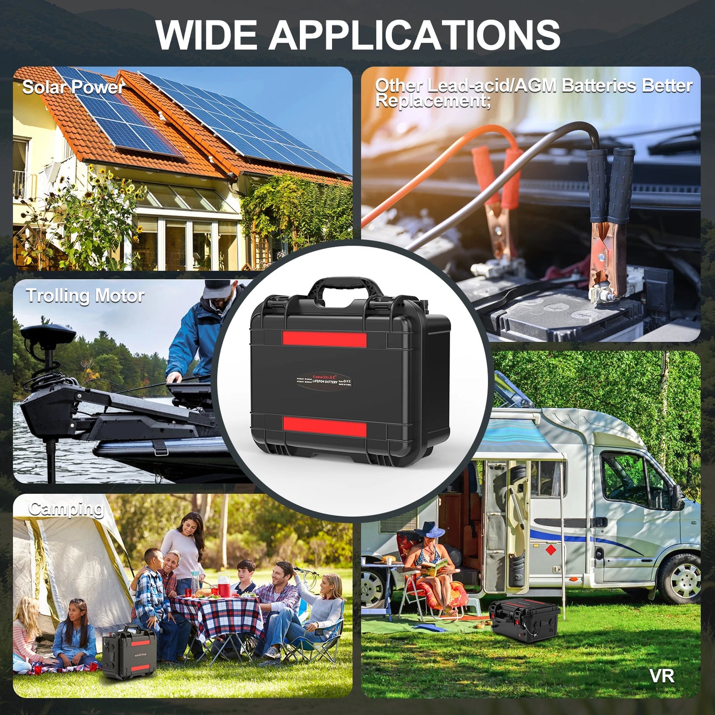 New12V100Ah LiFePo4 Battery 120AH 150AH200AH 12v Rechargeable Lithium Battery Pack300A With Bluetooth BMS for Comping Solar Boat.