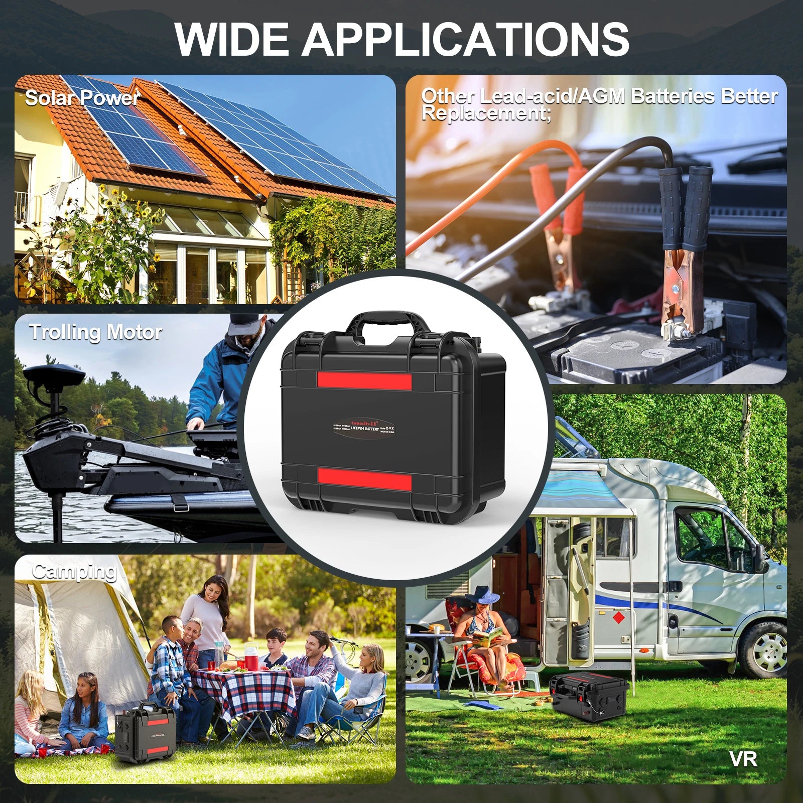 New12V100Ah LiFePo4 Battery 120AH 150AH200AH 12v Rechargeable Lithium Battery Pack300A With Bluetooth BMS for Comping Solar Boat.