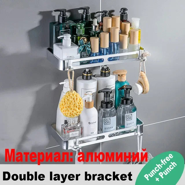 1/2/3 Schichten Eckduschregal Badezimmer Shampoo Duschregal Halter 304 Edelstahl Schlagfrei Küchenstativ Eckständer