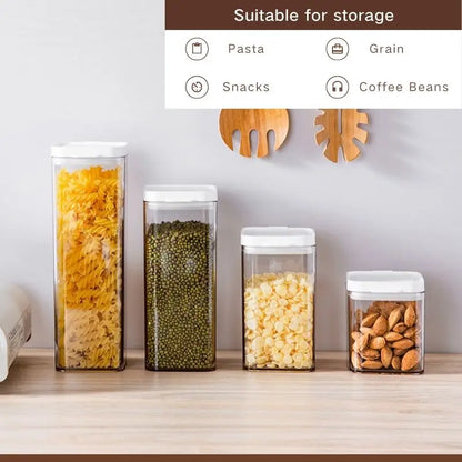 Kitchen Storage Pots, Food Storage Box for Rice Cereal,Pasta,Snacks, Food containers, Flip & Sealed & leak-proof.