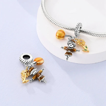 Flowers Series 925 Sterling Silver Sunflowers Tulip Carnation Charms Fit Original Bracelet  For Women Jewelry Making