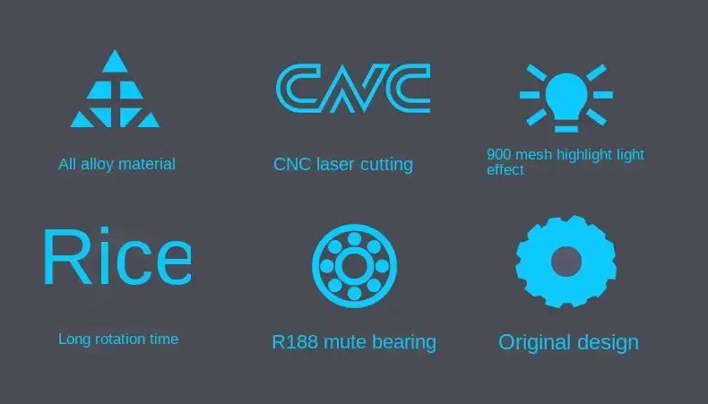 Luminous Fidget Spinner EDC Metal High-grade Stress Relief Rainbow Light Fingers Toy For Children Adult Fast Delivery Products.