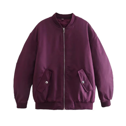 UNIZERA2023 Herbst und Winter Neue frauen Mode Stil Stehkragen Solide Lose Fit Flieger Jacke Baumwolle Mantel