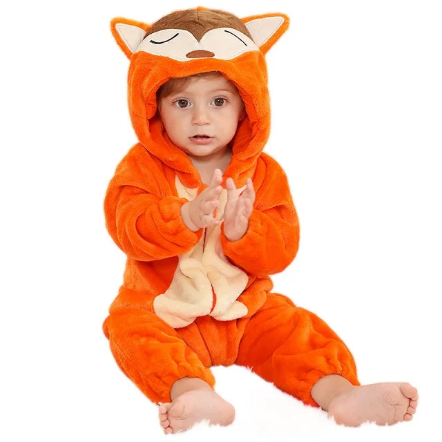 MICHLEY Winter Baby Strampler Mit Kapuze Flanell Cosplay Kleinkind Infant Kleidung Insgesamt Bodys Overall Kostüm Für Kinder Mädchen Junge.