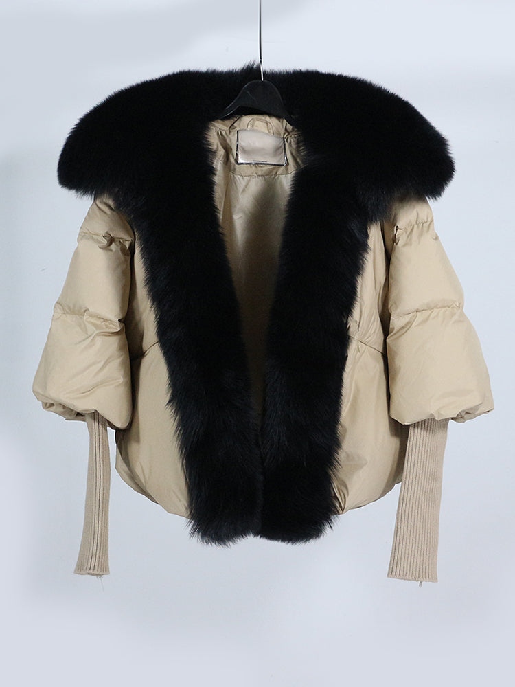 Lose Natürliche Echt Fox Pelz Kragen Mantel Dicke Neue Europäische Mode Weiße Ente Unten Jacke Winter Frauen Warme Luxus Oberbekleidung