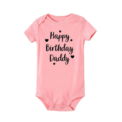 Alles Gute zum Geburtstag Papa Baby Body Vater Party Jungen Mädchen Outfit Strampler Säugling Sommer Kleinkind Kurzarm Kleidung Ropa Geschenke.