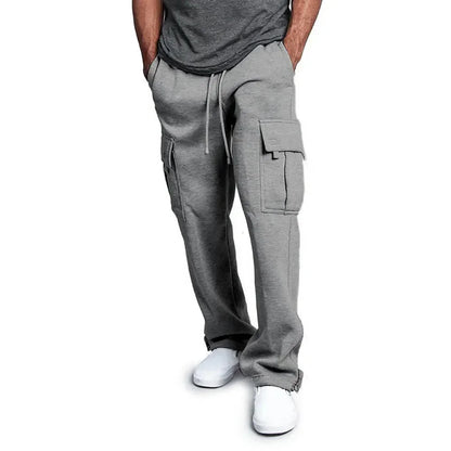 Men's Cargo Sweatpants Autumn Long Pants Loose Sport Fit Jogging Overalls Joggers Sweat Pocket Pants Cargo Trousers Streetwear