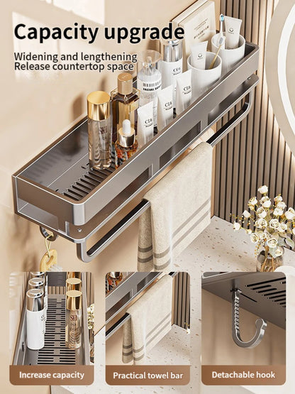 Bad Regal Regale Wand Shampoo Lagerung Rack Für Küche Halter Platz Aluminium Bad Organizer Zubehör