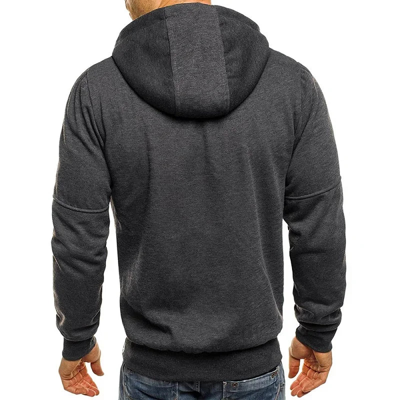 Men's Hoodies Long Sleeve Sweatshirt Zipper Design Hooded Sweatshirt for Men Clothing Sportswear Slim Fit Casual Jacket.