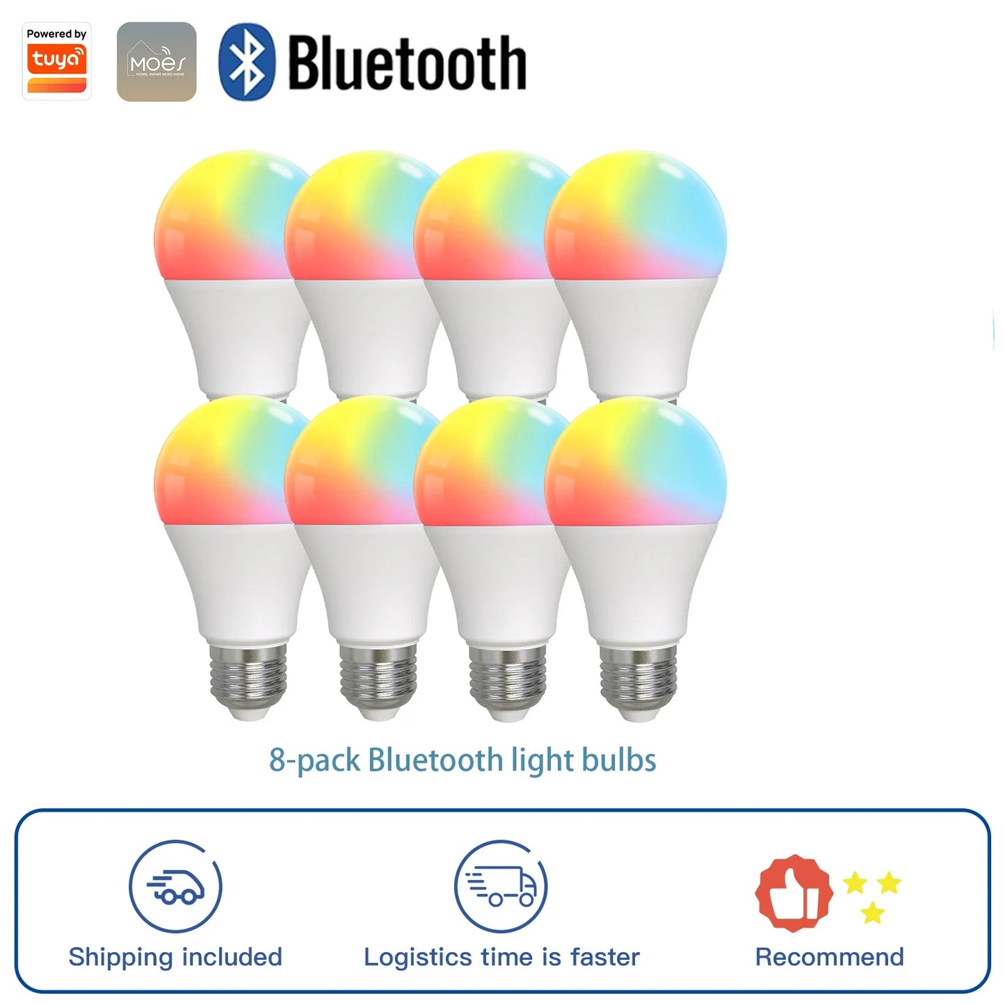 MOES Smart Bluetooth Led-lampe Dimmbare Licht lampe 9W E27 TUYA Lampen Party Licht Farbe Einstellbare Dimmer Alexa google stimme