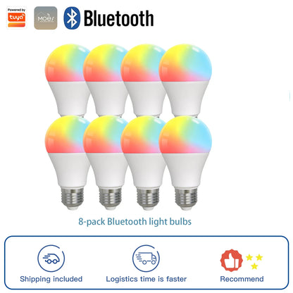 MOES Smart Bluetooth Led-lampe Dimmbare Licht lampe 9W E27 TUYA Lampen Party Licht Farbe Einstellbare Dimmer Alexa google stimme