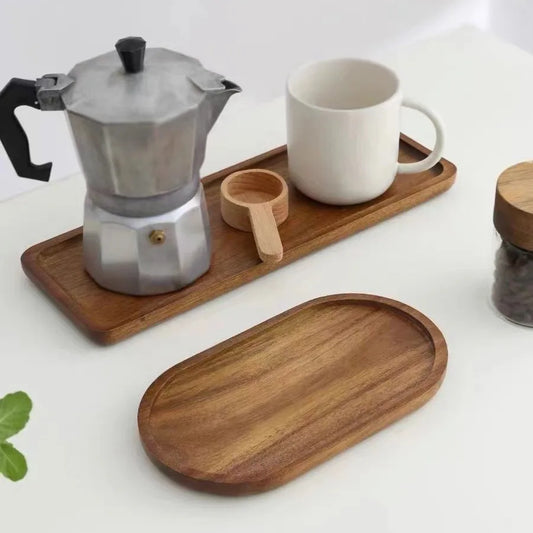 Solid Wooden Tray Rectangular Plate Fruit Snacks Food Storage Trays Hotel Home Oval Serving Tray Decorate Supplies.