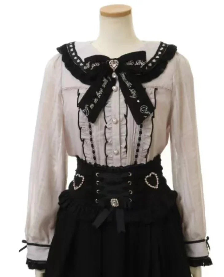 Rojita Stil Spitze Kragen Lolita Hemd Mode frauen Tops Sommer Nette Süße Bogen Schulter Slim Fit Kurzarm Blusen weibliche