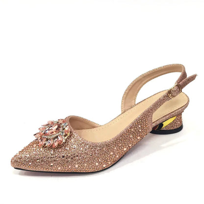 Sandals Woman Summer 2024 Hot Selling Design Pointed Toe Thin Heels Mature Ladies Shoes Matching Bag Set in Red Color