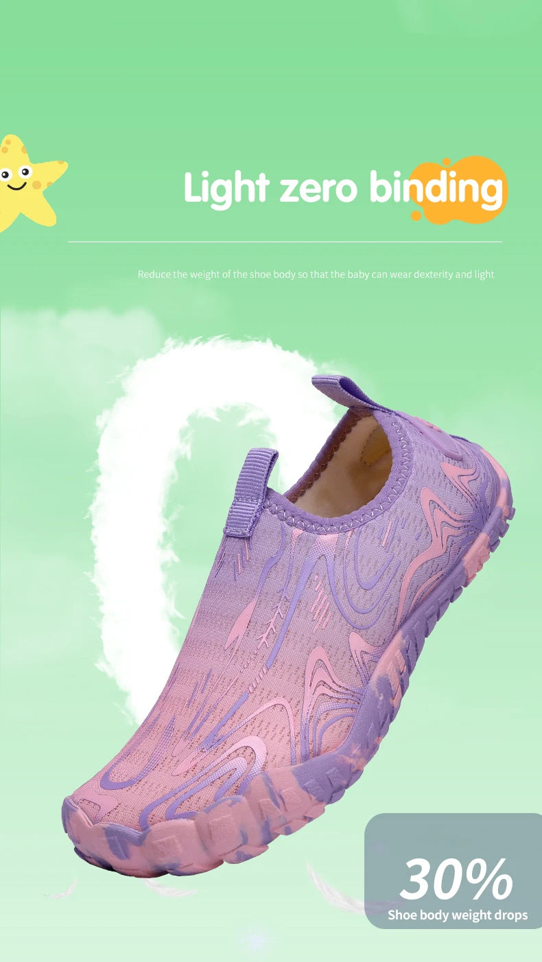 Kids Students Barefoot Quick-Drying Beach Swimming Aqua Shoes Boys Girls Fitness Running Shoes Summer Parent-child Water Shoes.